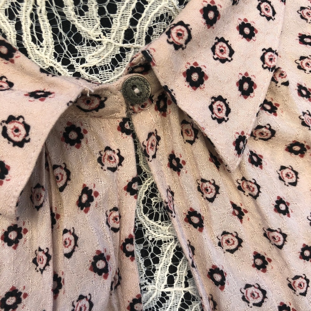 Free People Boho Floral Cream Colored Tunic - Picture 9 of 9